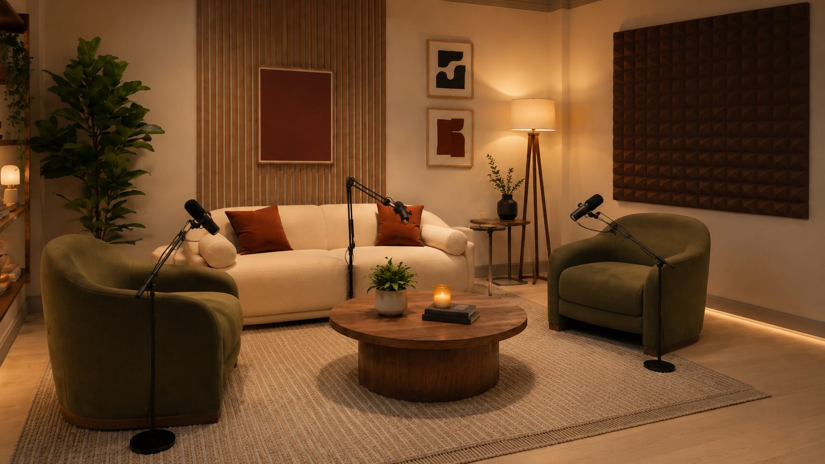 The Solarium's acoustic panel wall